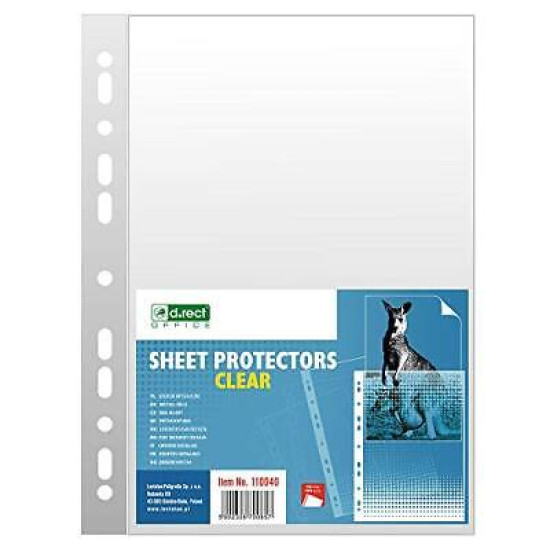 d.rect Διαφάνεια A4 με τρύπες ενισχυμένη 50MIC 100τμχ