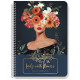 Σπιράλ Τετράδιο Ριγέ (Διάφορα Σχέδια/Χρώματα) Β5 2 θεμάτων Lady with flower