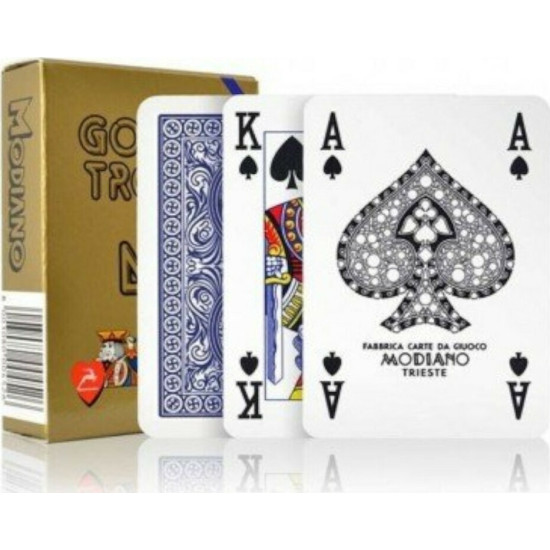Modiano Poker Golden Trophy Τράπουλα Πλαστική για Poker Μπλε