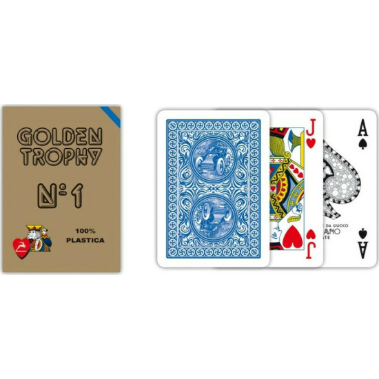 Modiano Poker Golden Trophy Τράπουλα Πλαστική για Poker Μπλε