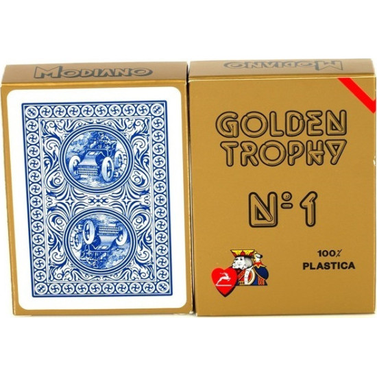 Modiano Poker Golden Trophy Τράπουλα Πλαστική για Poker Μπλε