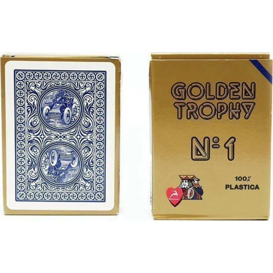 Modiano Poker Golden Trophy Τράπουλα Πλαστική για Poker Μπλε